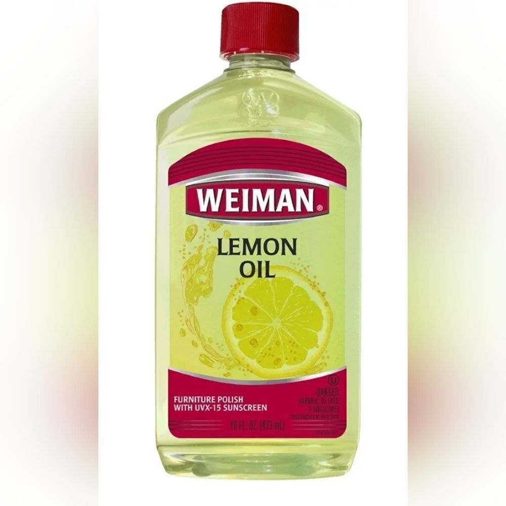 Weiman Lemon Oil, Furniture Wood Polish with UVX-15 Sunscreen 16 Oz SEALED
